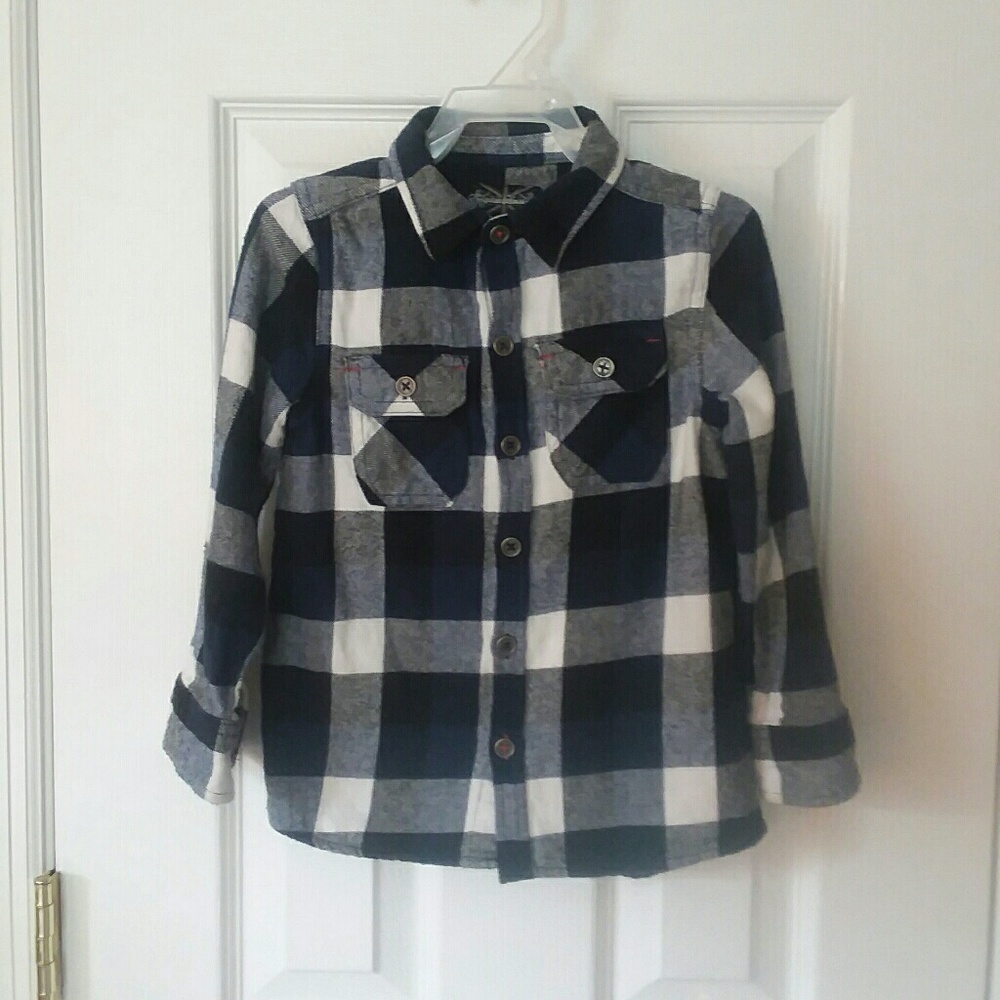 English Laundry Boys Flannel Plaid Shirt